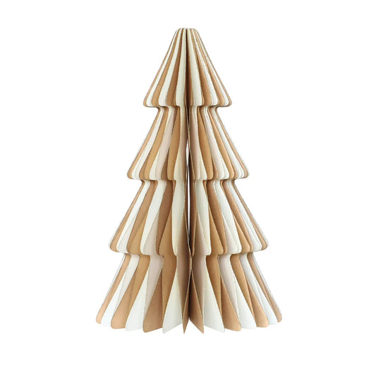 von Rike - Weihnachtsbaum Streifen in beige / braun 15 cm mit Magnetverschluss