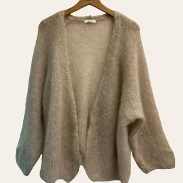 Naais Paris - lockere Strickjacke  offen aus Alpaka in Beige