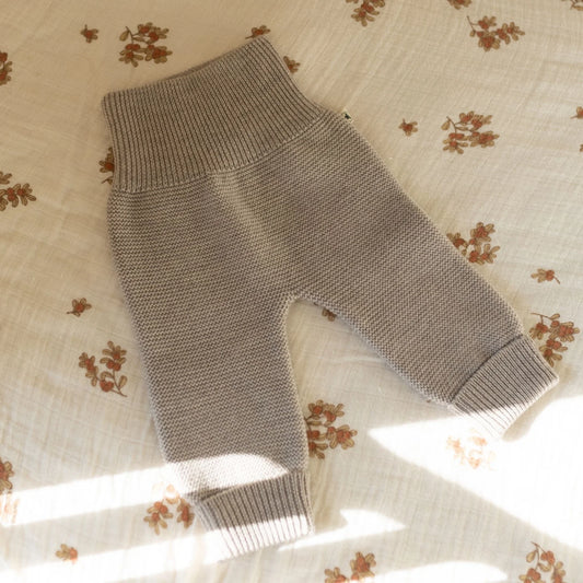 Lille Toni - Strickhose für Babys Frido in Camel Melange aus. 100 % Merinowolle 0-1 Jahr