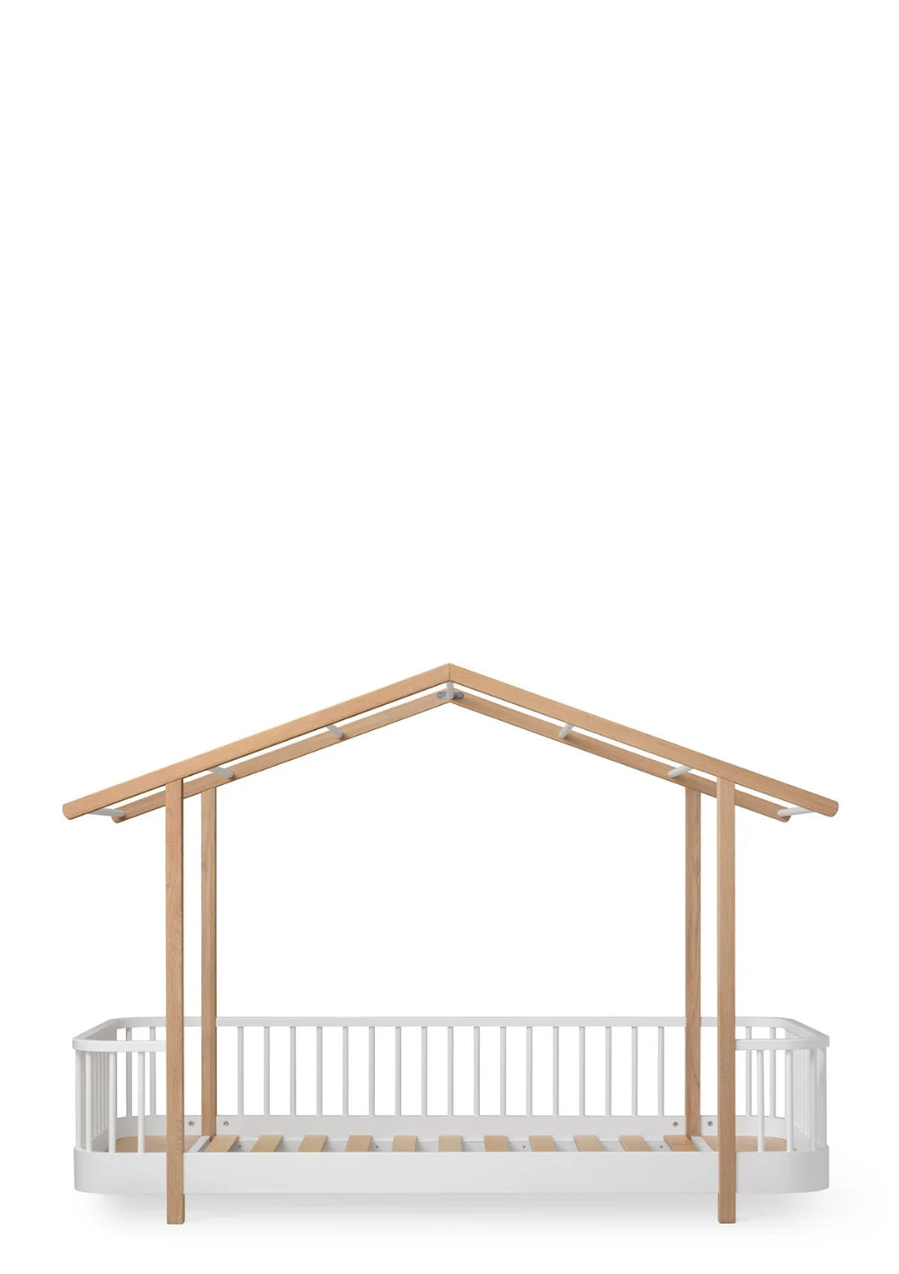 Oliver Furniture - Wood Original Hausbett 90x200 in weiss / eiche ohne Himmelbezug
