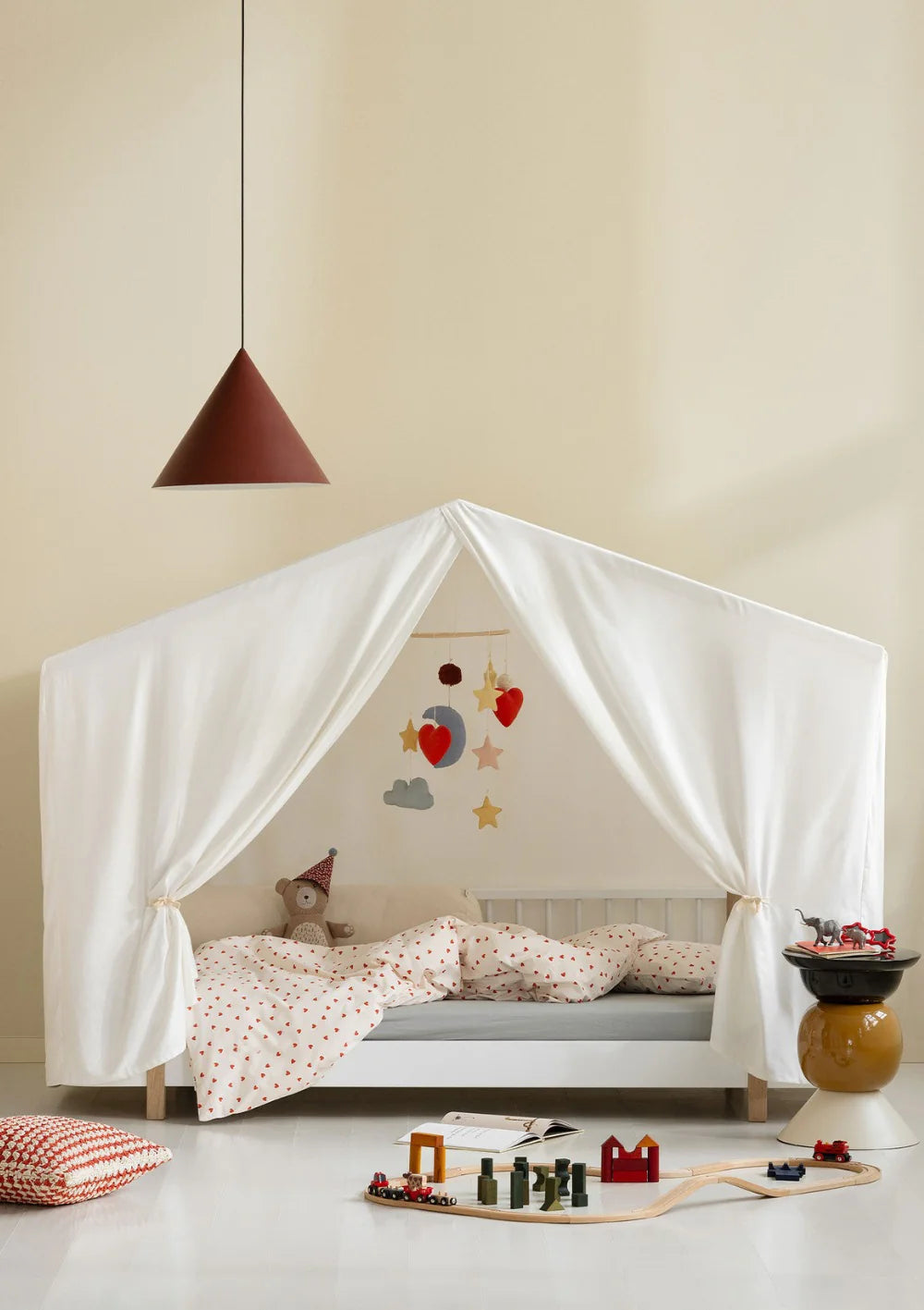 Oliver Furniture - Wood Original Hausbett 90x200 in weiss / eiche ohne Himmelbezug