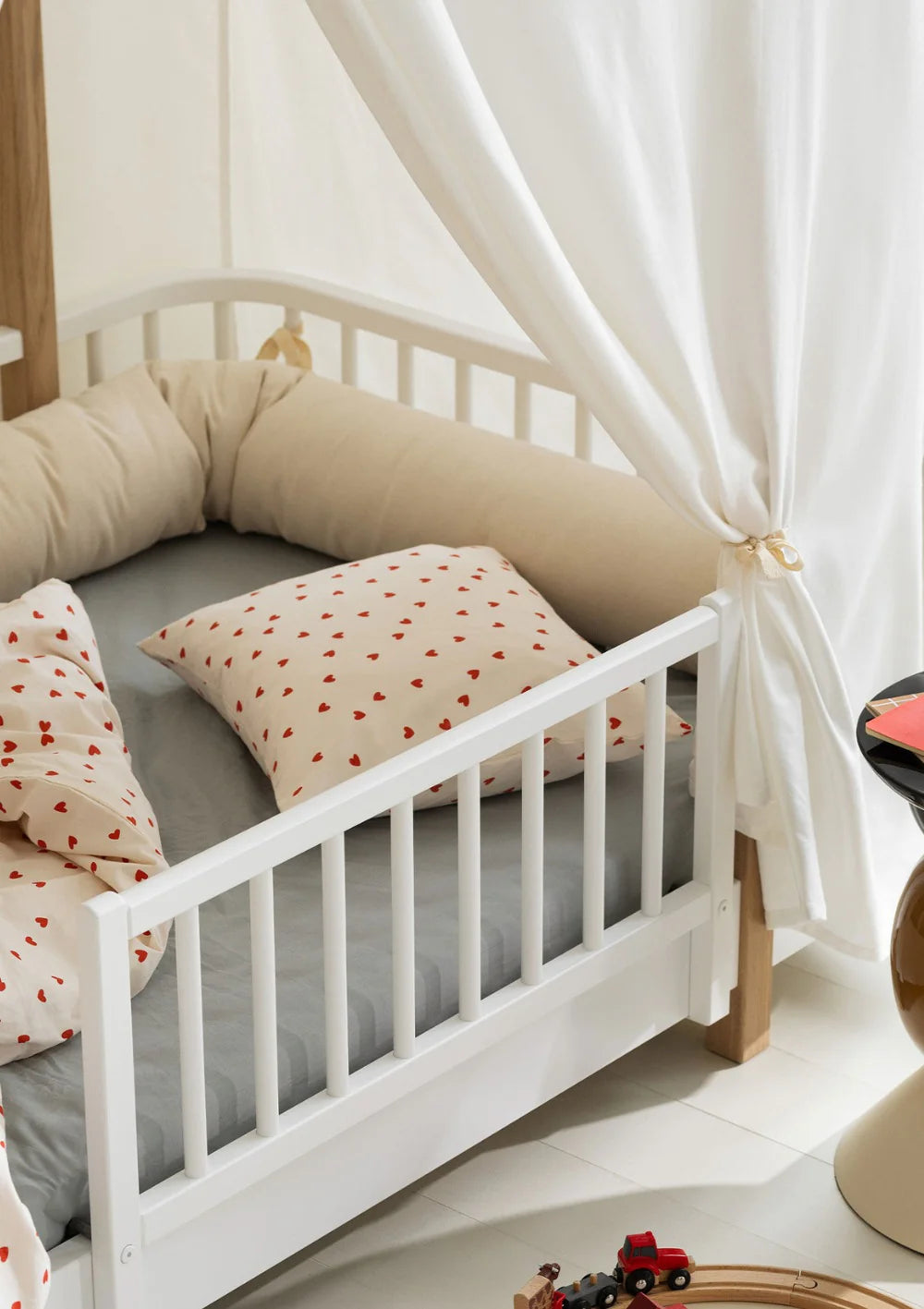 Oliver Furniture - Wood Original Hausbett 90x200 in weiss / eiche ohne Himmelbezug