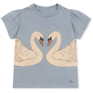 Konges Sløjd - Famo Shirt mit Schwan und kleinen Rüschen in Tradewings