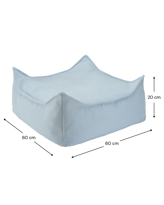 Wigiwama - Azure Outdoor Sitzsack Square Ottomann Himmelblau