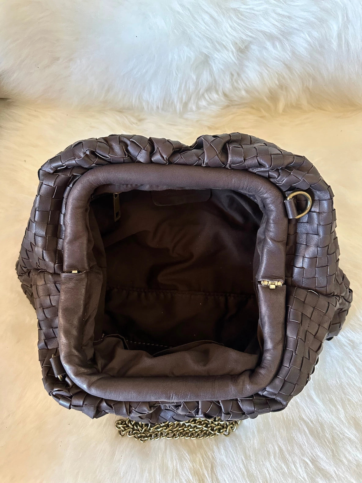 Stadtkinder - Cluch  in dunkelbraun 100 % Nappaleder