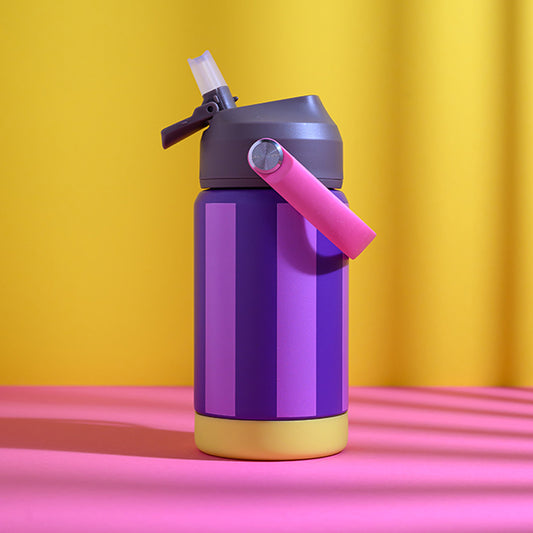 Ava & Yves - Trinflasche Stripes in Lila / Pink 350ml