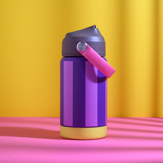 Ava & Yves - Trinflasche Stripes in Lila / Pink 350ml