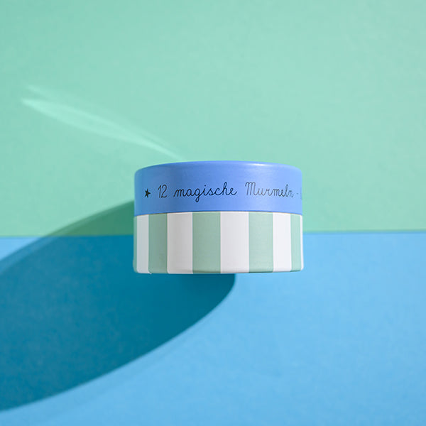 Ava&Yves - Magisches Murmelset 12 Stück in Hellblau Leuchten im Dunkel