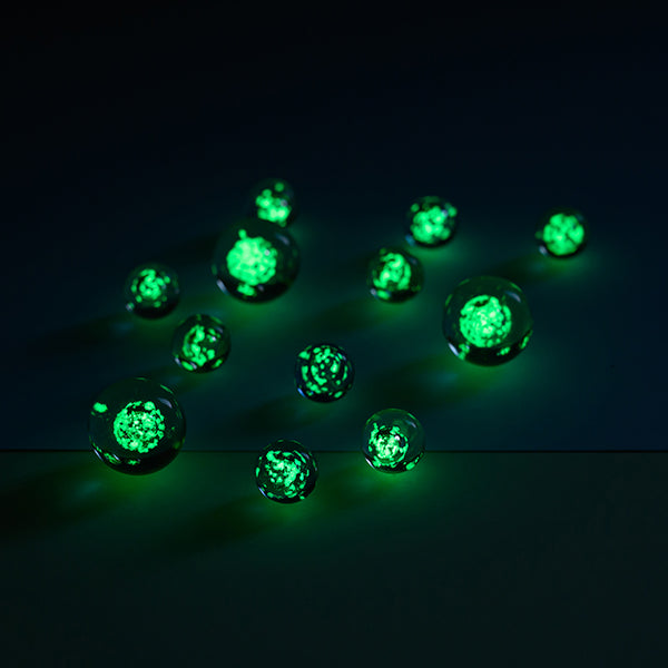 Ava&Yves - Magisches Murmelset 12 Stück in Hellblau Leuchten im Dunkel