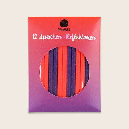 Ava & Yves -  Fahrrad Reflektoren in Neonpink / violett 12 Stück