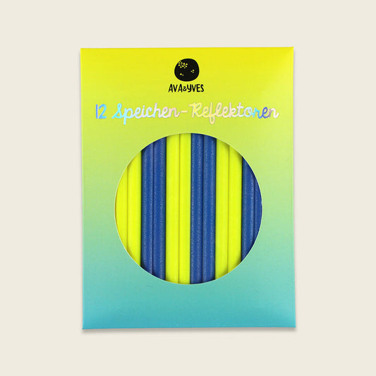 Ava & Yves -  Fahrrad Reflektoren in Neongelb / Blau