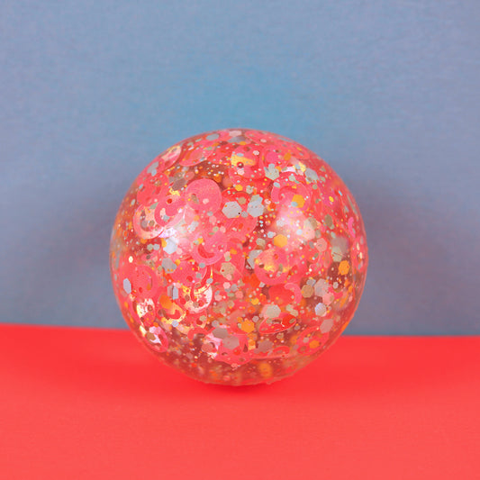 Ava & Yves - Glitzer Flummi Glitzer Smiles  neonpink