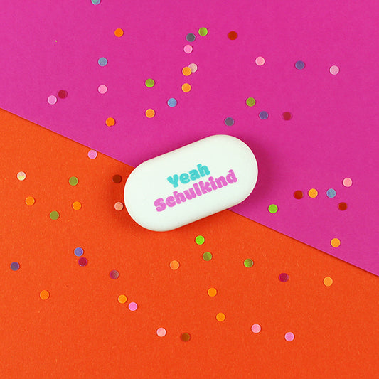 Ava & Yves - Yeah Schulkind Radiergummi  in Pink / blau Oval