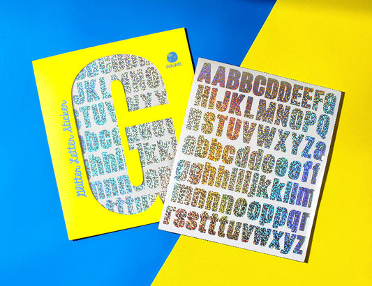 Ava & Yves - Glitzer Sticker silber