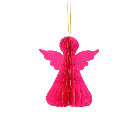 von Rike - Weihnachtsanhänger Engel in Neonpink