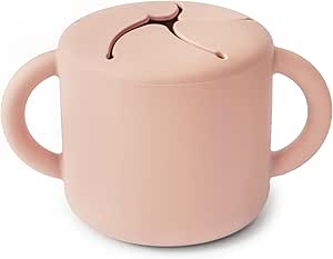 Mushie Silikon Snack Cup Natural Rosa