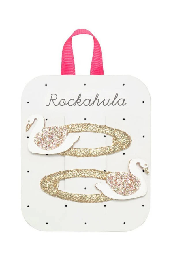 Rockahula -Haarspangen Schwäne Glitzer