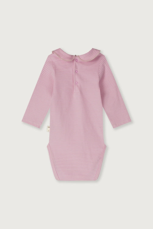 Gray Label _- Body Langarm mit Kragen in Bubblegum / creme gestreift