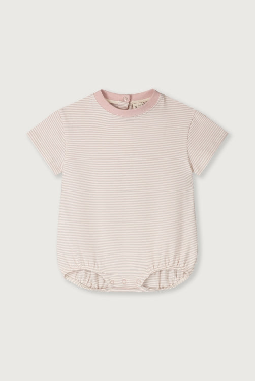 Gray Label - Oversize Body  Kurz in Faded Pink creme weiss gestreift 100 % Biobaumwolle
