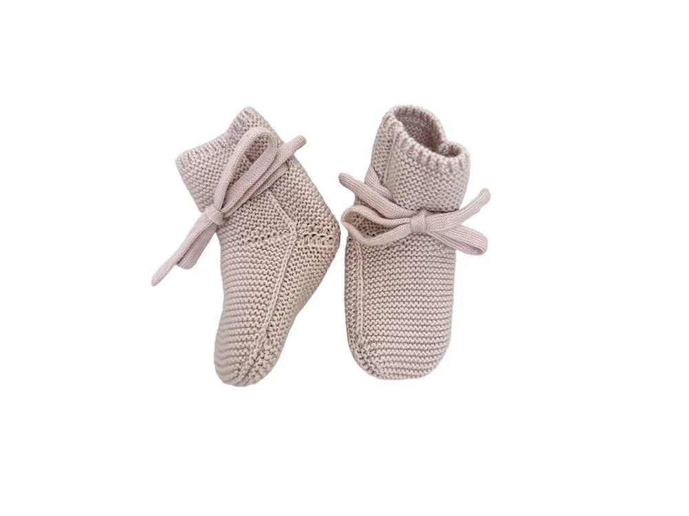 Lille Toni -  Strickbooties aus 100 % Merinowolle in rosewood