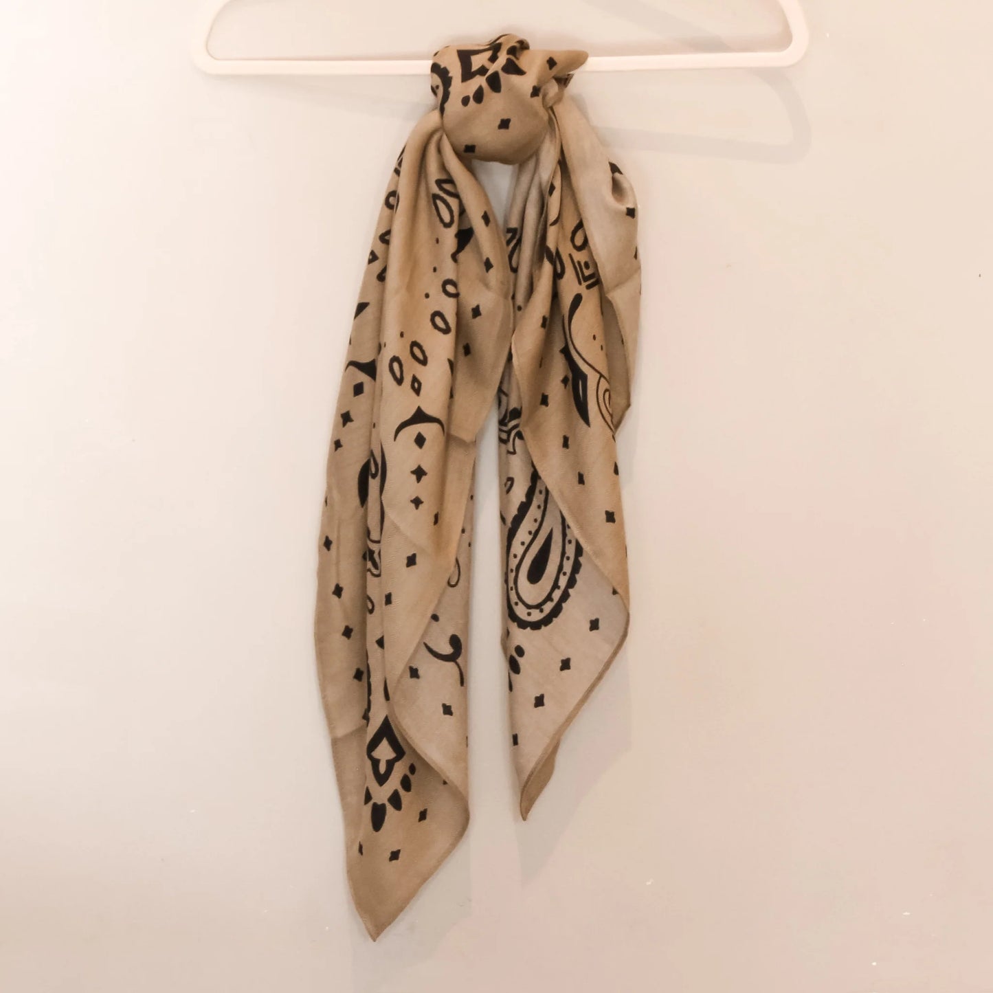 Stadtkinder - grosses Bandana in Khaki braun / schwarz 90x90
