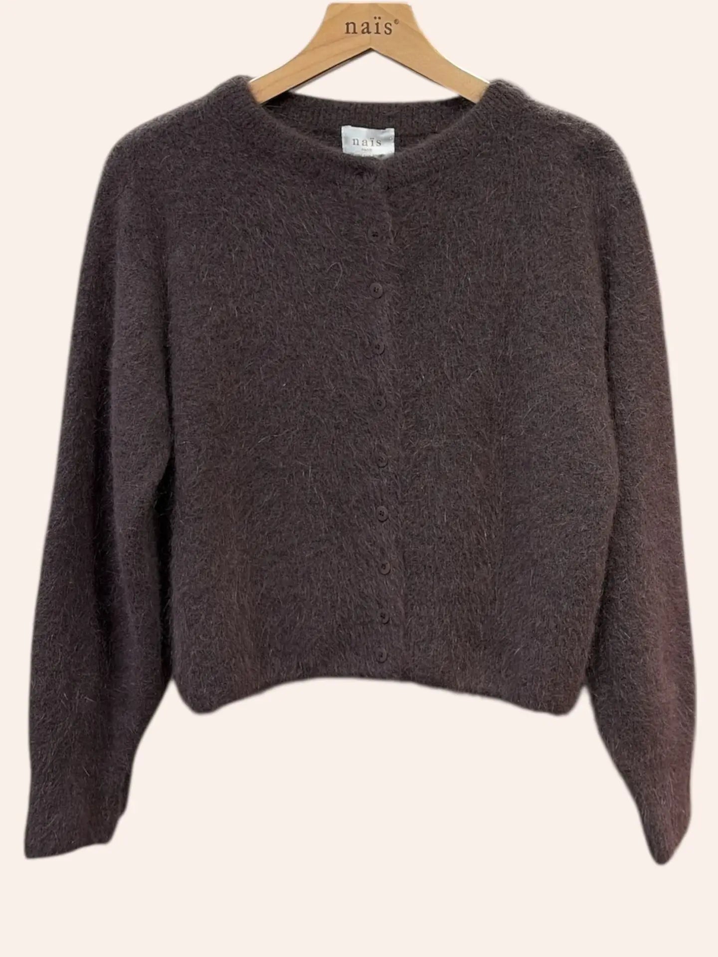 Naais Paris - Cardigan Onesize aus Angora in chocolate