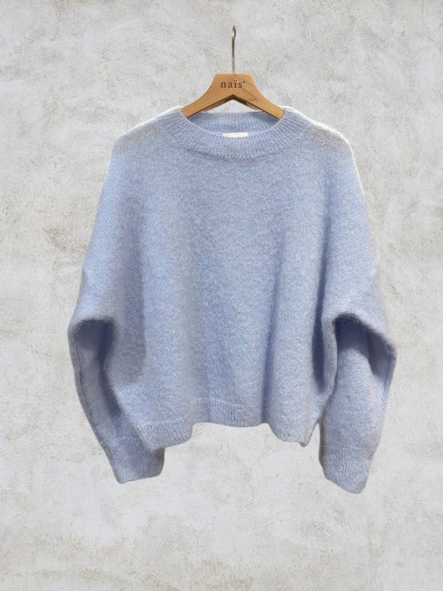 Nais Paris - Pullover aus Kidsmohair in Himmelblau neu