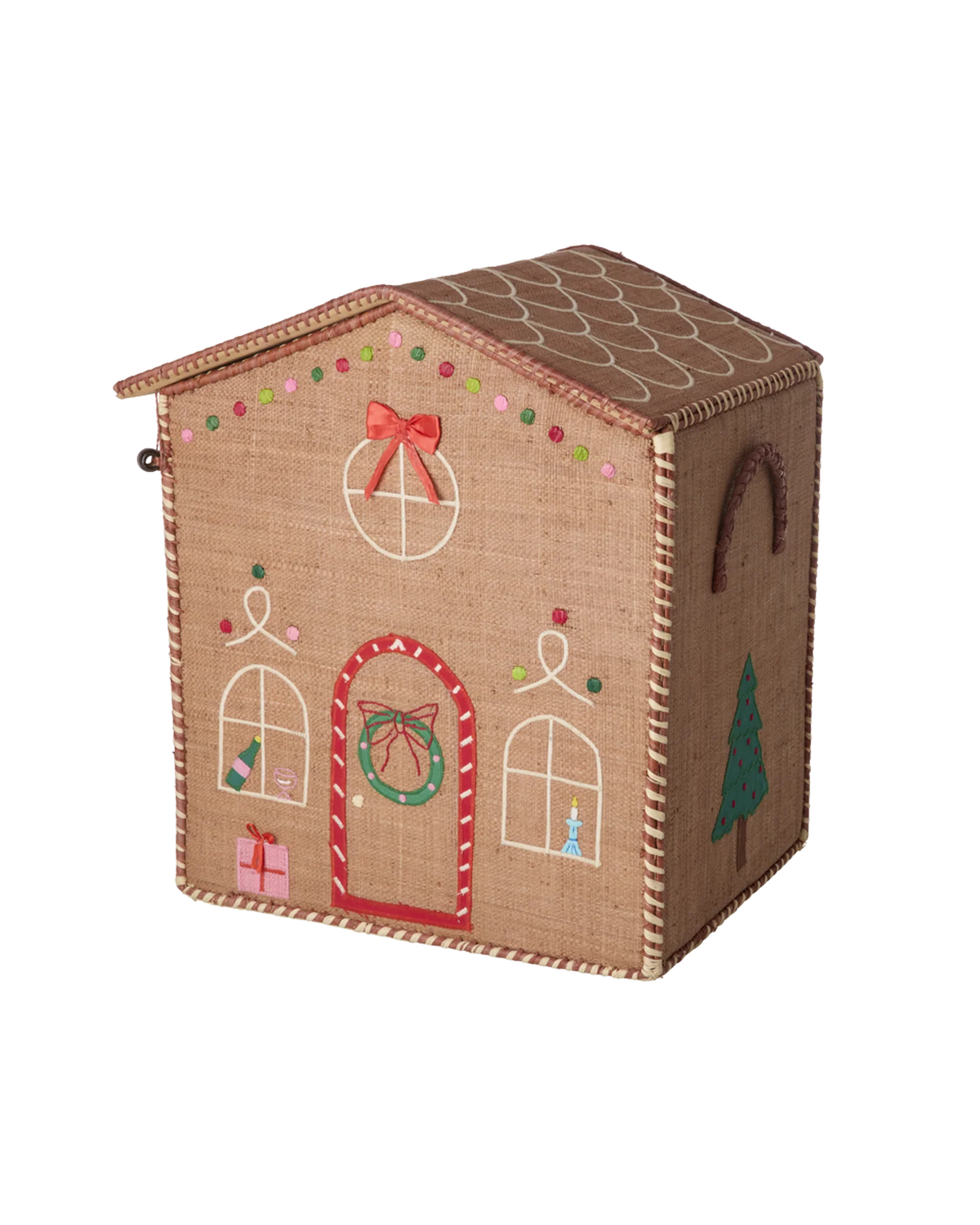 Rice - Raffia Aufbewahungskorb Lebkuchenhaus groß PRE ORDER