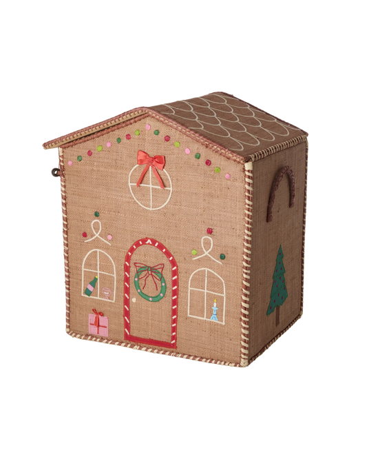 Rice - Raffia Aufbewahungskorb Lebkuchenhaus groß PRE ORDER