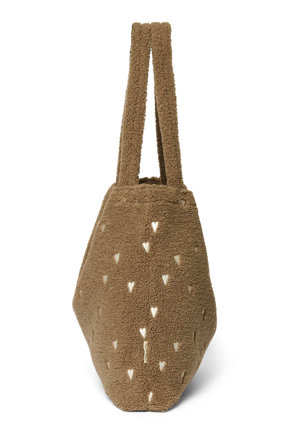Studio Noos - Mom Bag Teddy Brown mit bestickten weissen Herzen Limitiert
