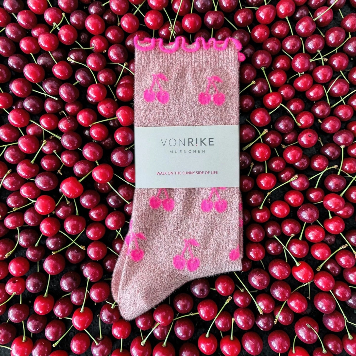 von Rike - Kirschen Glitzersocken