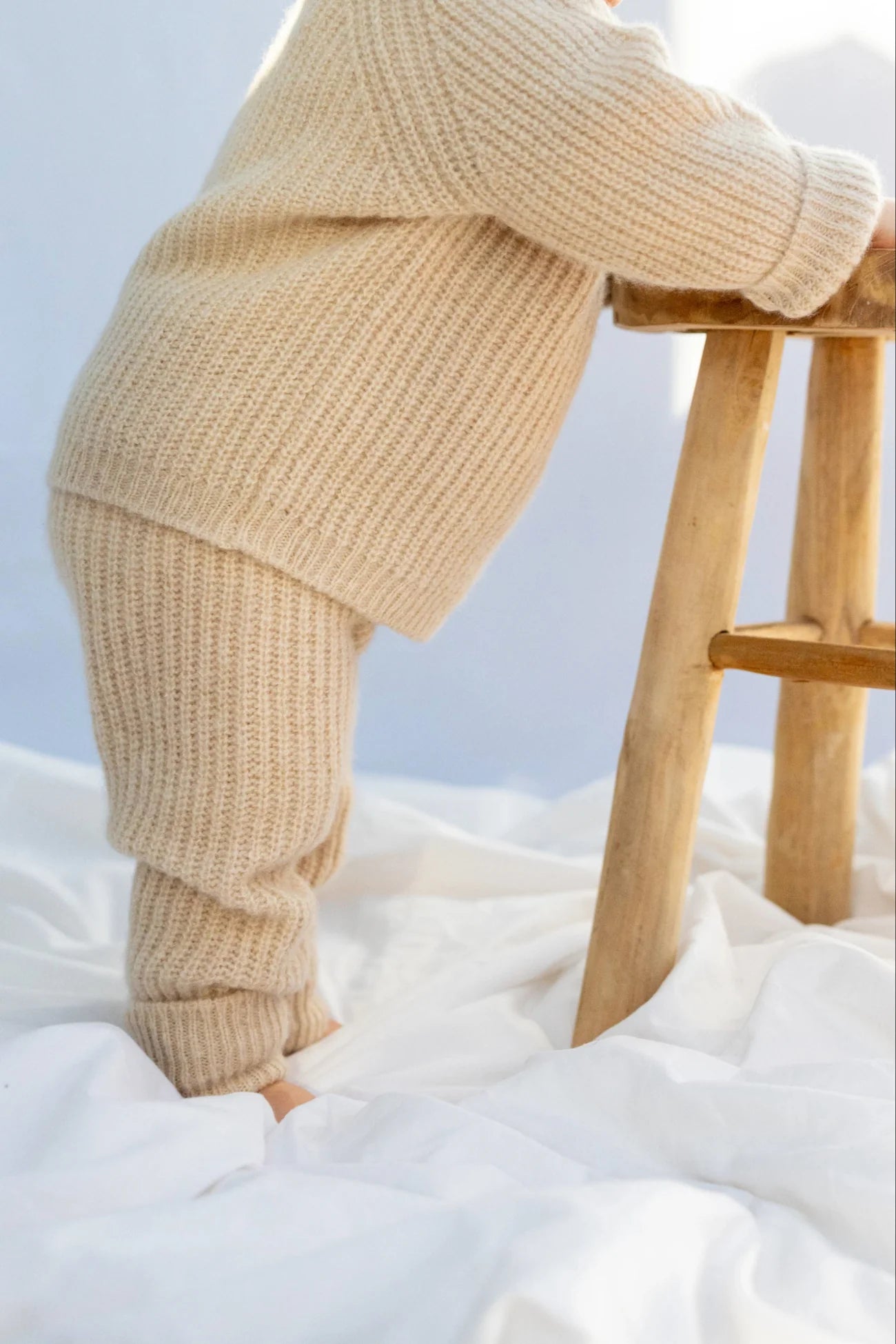 Papalobster - Babyhose COSI aus 100 % Kaschmir  in Beige Melange