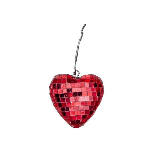Rice - Disco Herz Glitzer in Rot 6cm
