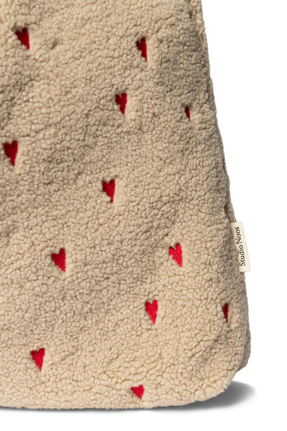 Studio Noos - Mom Bag Ecru Teddy Hearts in Beige