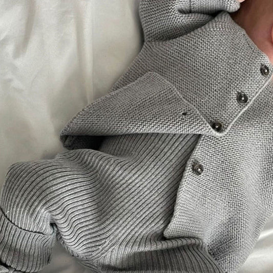 Lille Toni- superweiche Strickjacke Emil in Grey Melange