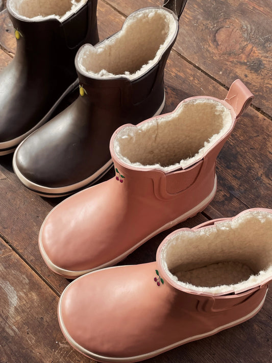 Konges -Rai gefütterte Gummistiefel  in Grün mit Zitrone