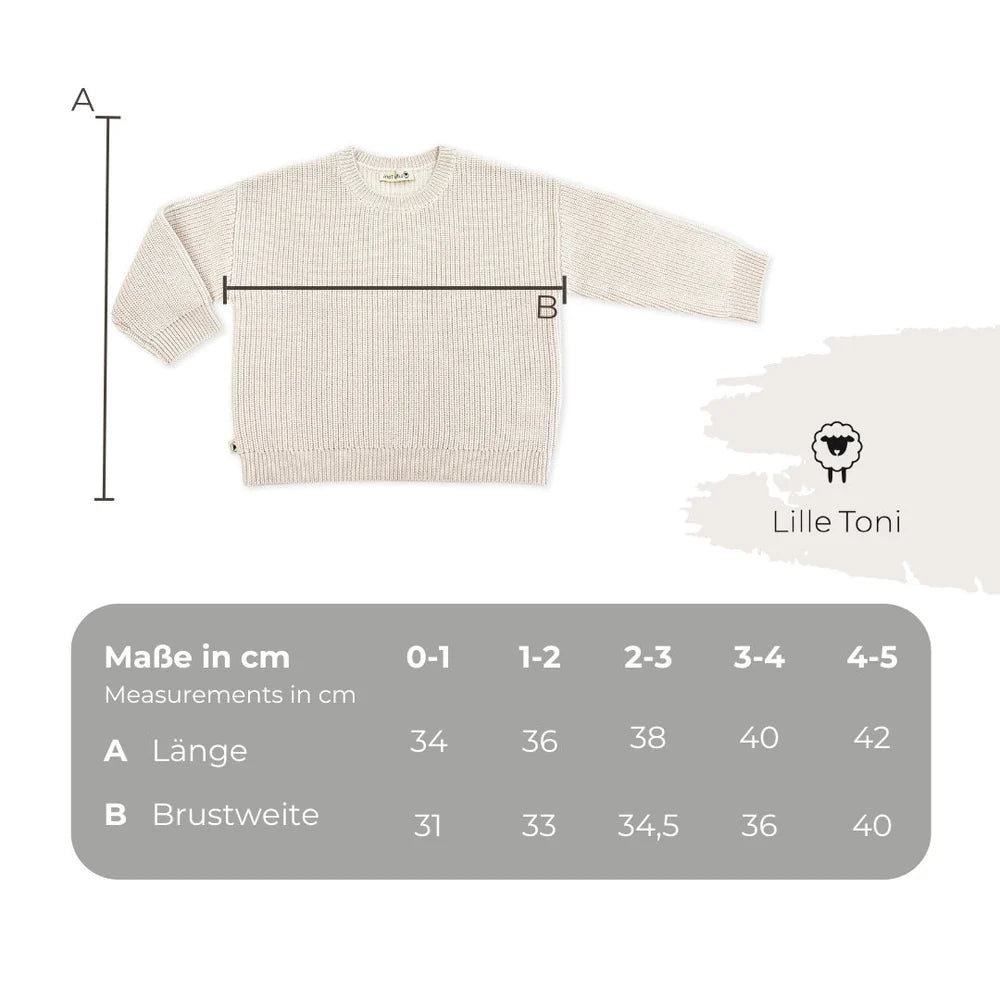 Lille Toni - Pullover Paul mitwachsend 100 % Merinowolle in Camel Melange