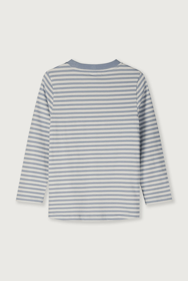 Gray Label - Langarm Shirt aus 100 % Biobaumewolle in Stone Grey gestreift