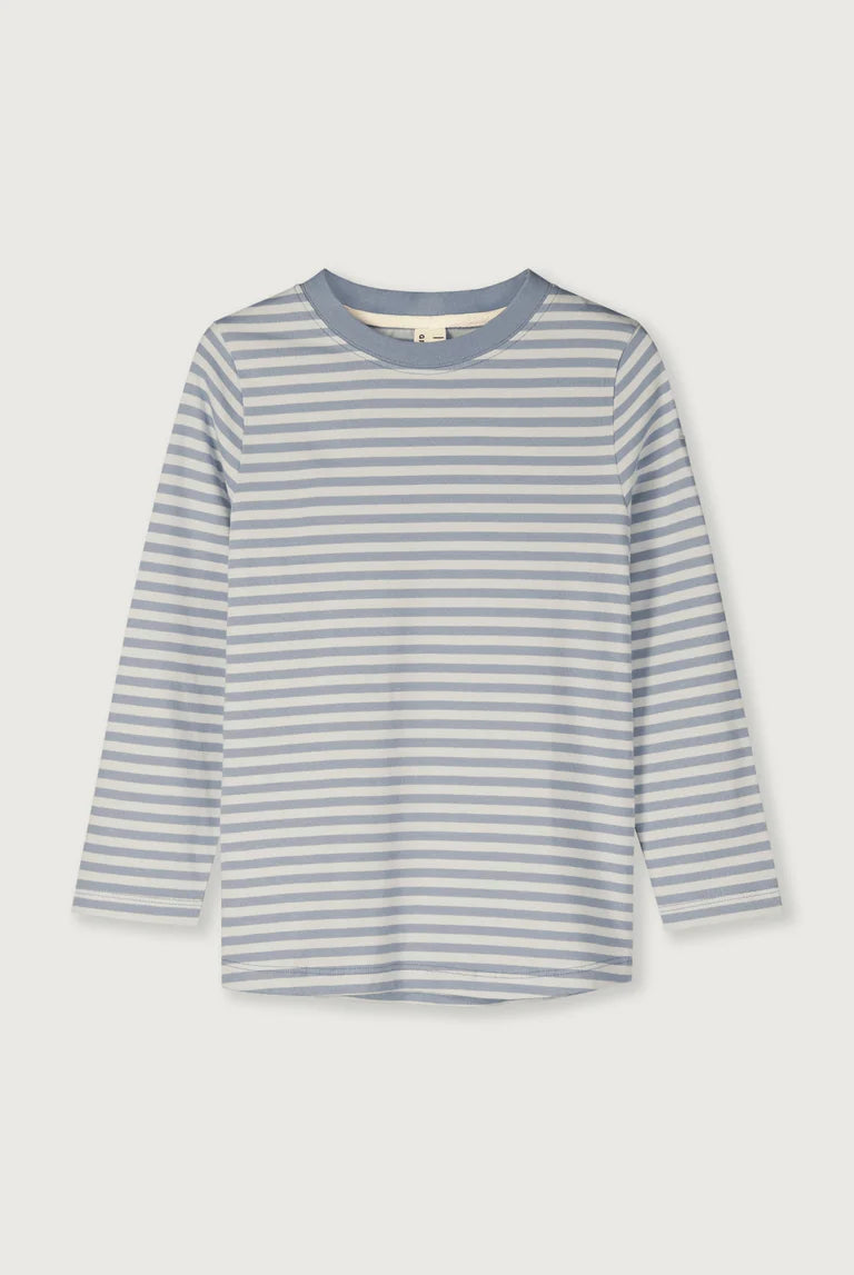 Gray Label - Langarm Shirt aus 100 % Biobaumewolle in Stone Grey gestreift