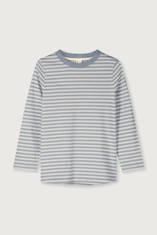 Gray Label - Langarm Shirt aus 100 % Biobaumewolle in Stone Grey gestreift