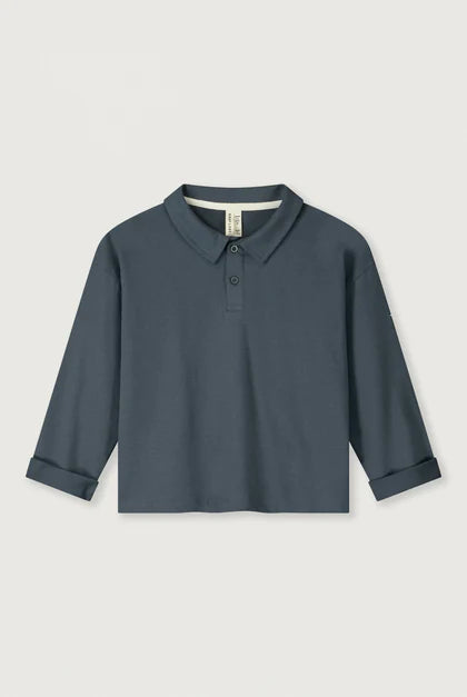 Gray Label - Polo Langarm in Blue Grey