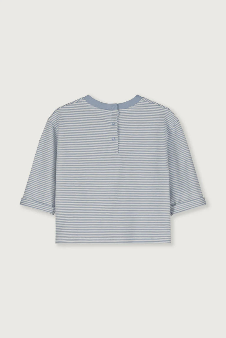 Gray Label - Langarmshirt gestreift Stone Grey / Creme 100 % Biobaumwolle