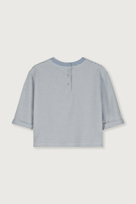 Gray Label - Langarmshirt gestreift Stone Grey / Creme 100 % Biobaumwolle