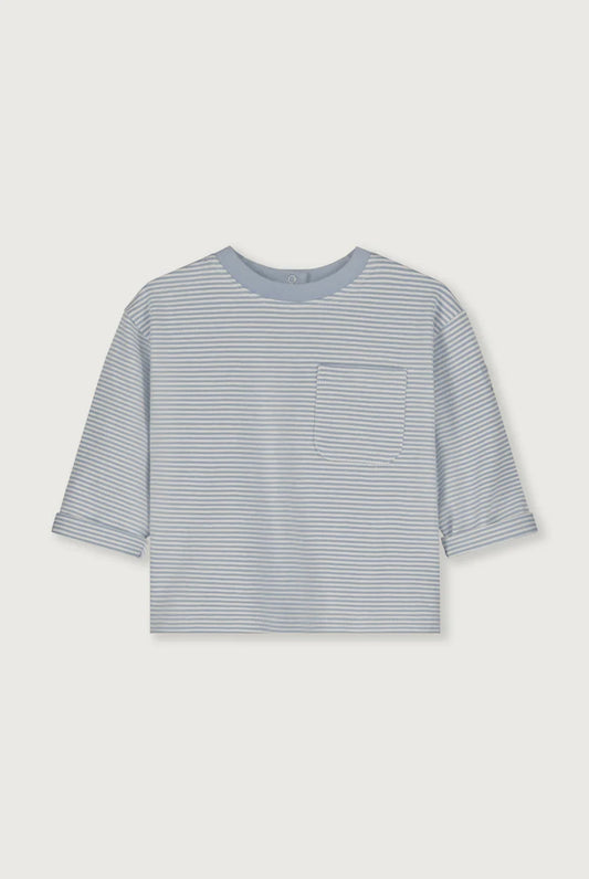 Gray Label - Langarmshirt gestreift Stone Grey / Creme 100 % Biobaumwolle