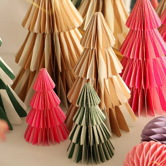 von Rike - Weihnachtsbaum Streifen 25 cm in dunkelgrün / beige gestreift