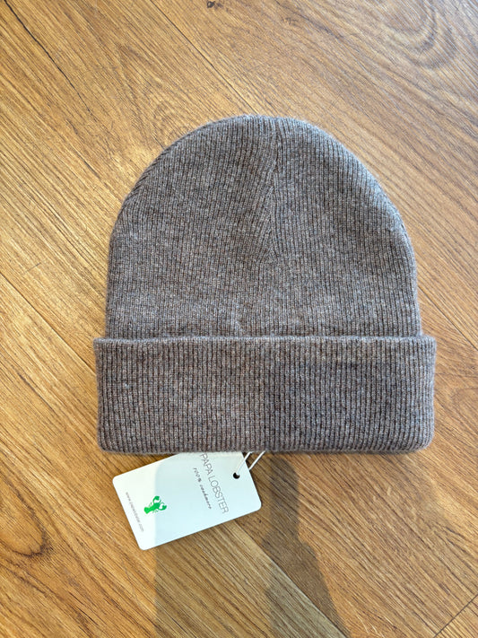 Papalobster - Karli Beanie aus 100 % Kaschmir in Schoko Melange mitwachsend