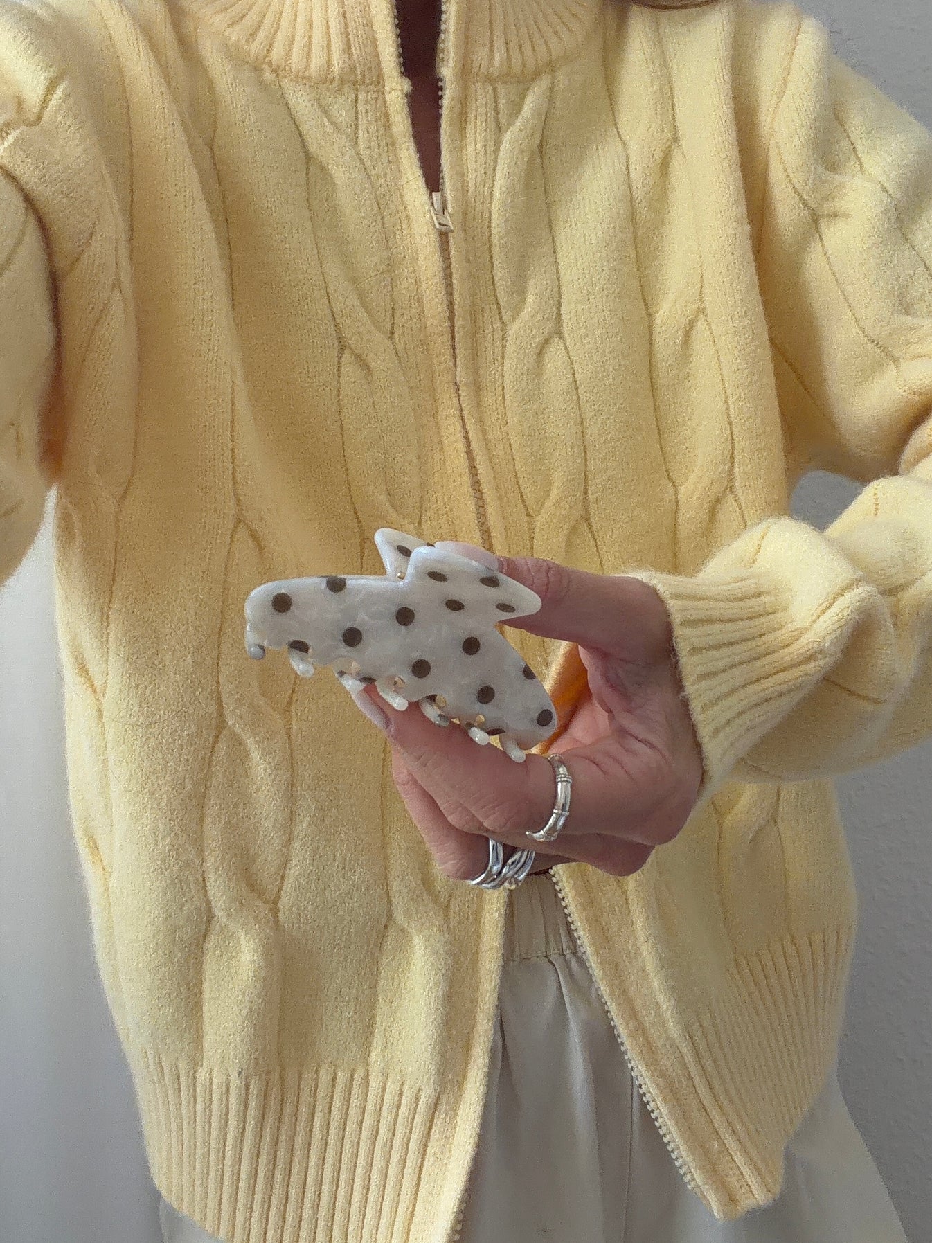 Jona the Label - Line Clip Haarspange in Polka brown