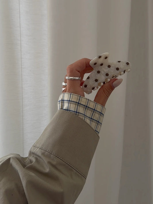 Jona the Label - Line Clip Haarspange in Polka brown