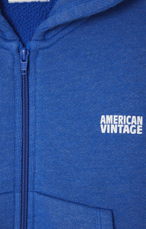 American Vintage - Zipper inkl Kapuze Doven aus Biobaumwolle Königsblau