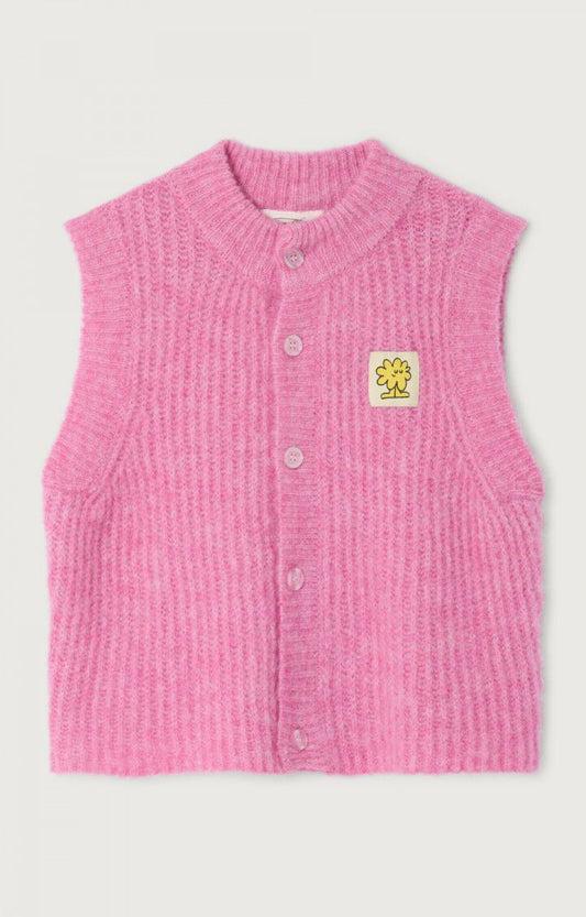 American Vintage - Strickweste East in Bubble Pink